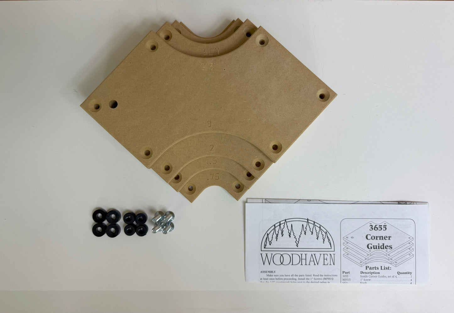 3655 Inside Corner Radius Template Set